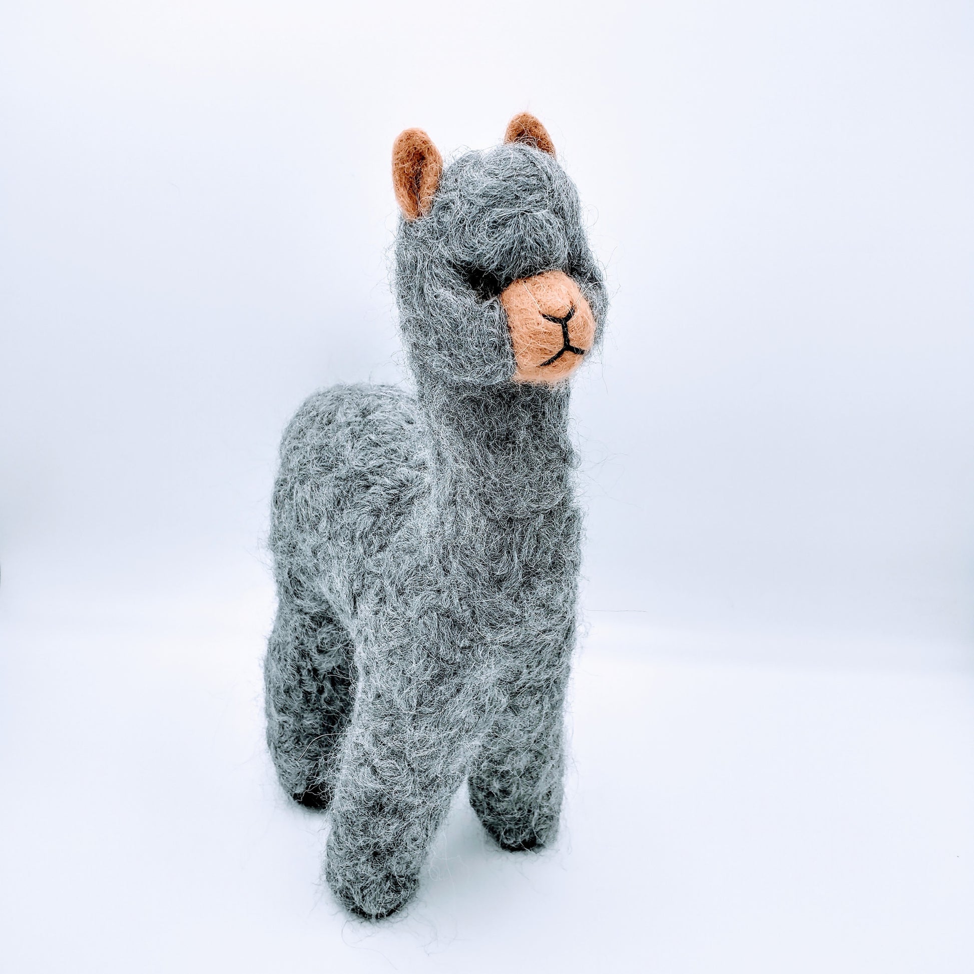 Herdsire 12″ Alpaca Fiber Sculpture grey