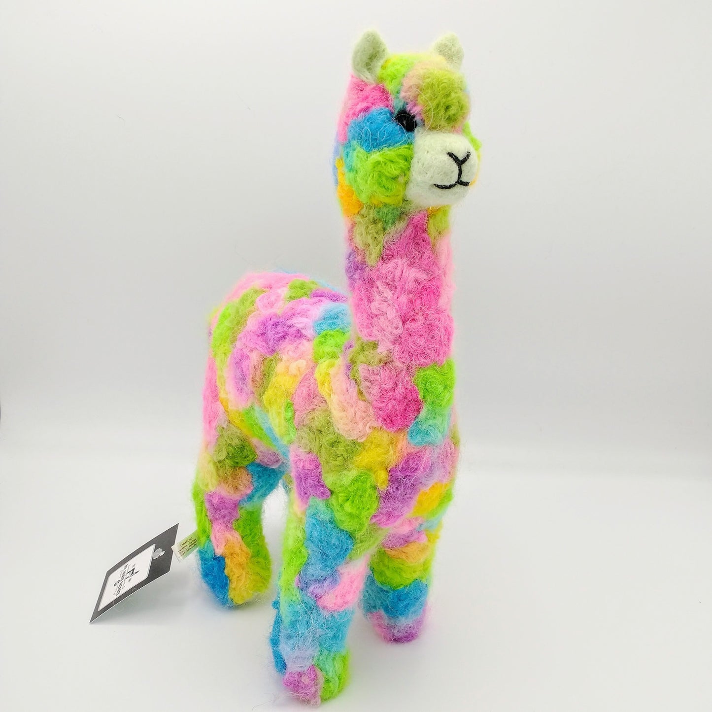 Herdsire 12″ Alpaca Fiber Sculpture rainbow