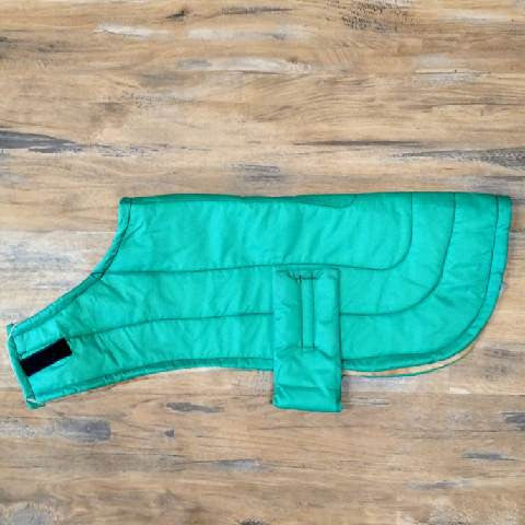 Dog coat - lined with alpaca Green