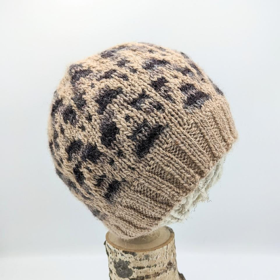 Handmade Knit Hats Two tone brown