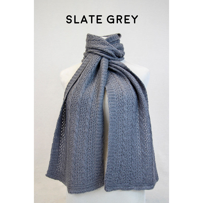 BOLD Cable and Lace Scarf Grey