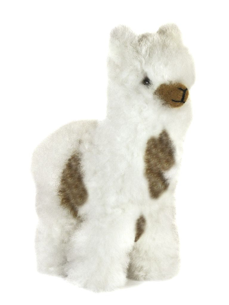 Plush Herdsire Alpaca 14″ - Spotted white